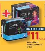 Kotex Maxi Pads Assorted-8's Or 10's Per Pack