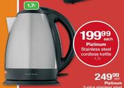 Platinum Stainless Steel Cordless Kettle-1.7L Each