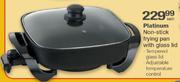 Platinum Non-Stick Frying Pan With Glass Lid-Each