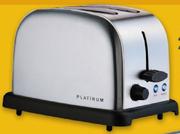 Platinum 2 Slice Stainless Steel Toaster With Bread Tray-Each