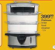 Platinum 3-Tier Food Steamer 3.5L-Each