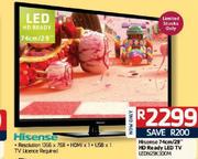 Hisense 74CM/29" HD Ready LED TV (LEDN29K300M)-Each