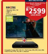 Sinotec 80cm/32" HD Ready LED TV Plus Sinotec 2.1 DVD Player (STL-32ME830T)-Per Set