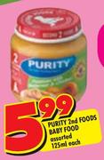 Purity 2nd Foods Baby Food-125ml Each