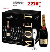 Moet & Chandon 6 Bottles With 6 Flute Glasses-750ml