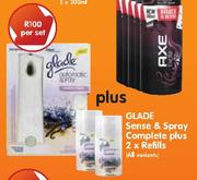 Glade Sense & Spray Complete Plus 2 x Refills(All Variants)-Per Set