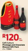 Cafe Culture Pinotage And Chocolate Mousse Gift Pack-2X750ml Per Pack