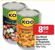 Koo Mixed Vegetables or Vegetable Curry-410gm-420gm Each