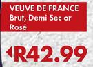 Veuve De France Brut, Demi Sec Or Rose-750ml