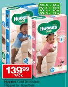 Huggies Gold Disposable Nappies For Boys/Girls No.3-72's Per Pack