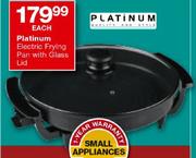 Platinum Electric Frying Pan With Glass Lid