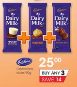 Cadbury Chocolate Slabs-3x90g