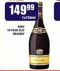 KWV 10 Year Old Brandy-750ml