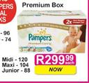 Pampers Premium Box(Midi 120, Maxi 104 & Junior 88)-Each