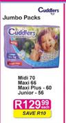 Cuddlers Jumbo Packs(Midi 70, Maxi 66, Maxi+ 60 & Junior 56)-Each