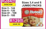Huggies Sizes 3,4 And 5 Jumbo Packs-Each