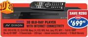 Dixon 3D Blu-Ray Player With Internet Connectivity(BR3D620)