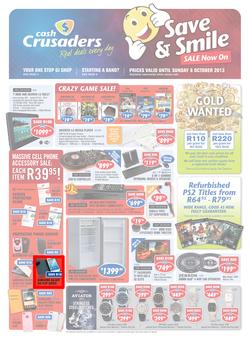 Cash Crusaders : Save & Smile, Sale Now On (17 Sep - 6 Oct 2013), page 1