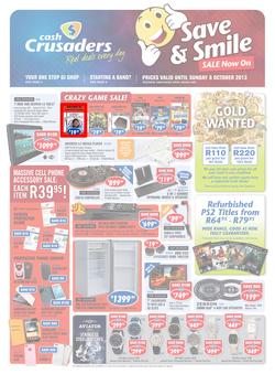 Cash Crusaders : Save & Smile, Sale Now On (17 Sep - 6 Oct 2013), page 1