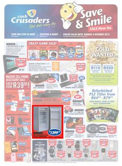 Cash Crusaders : Save & Smile, Sale Now On (17 Sep - 6 Oct 2013), page 1