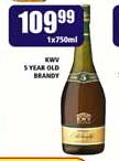 KWV 5 Year Old Brandy-750ml
