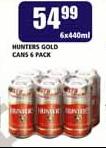 Hunters Gold Cans-6 x 440ml
