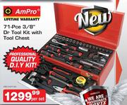 Ampro 71-Pce 3/8" Dr Tool Kit With Tool Chest