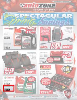 Autozone : Spectacular Spring Specials (24 Sep - 6 Oct 2013), page 1