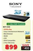 Sony 3D Blu Ray Player (BDP-S490)-Each