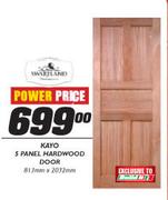 Kayo 5 Panel Hardwood Door-813mmx2032mm