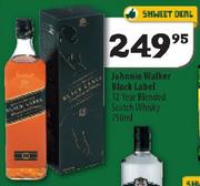 Johnnie Walker Black Label 12 Year Blended Scotch Whisky-750ml/