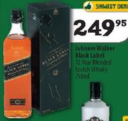 Johnnie Walker Black Label 12 Year Blended Scotch Whisky-750Ml
