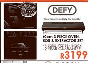 Defy 60cm 3-Piece Oven, Hob & Extractor Set