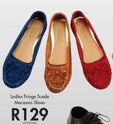 Legend Ladies Fringe Suede Mocassin Shoes