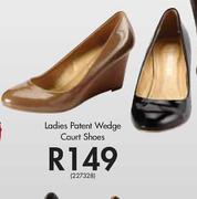 Legend Ladies Patent Wedge Court Shoes