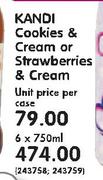 Kandi Cookies & Cream Or Strawberries & Cream-6x750ml Each