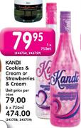 Kandi Cookies & Cream Or Strawberries & Cream-750ml Each