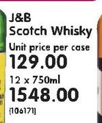 J & B Scotch Whisky-12x750ml