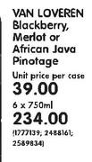 Van Loveren Blackberry,Merlot Or African Java Pinotage-6x750ml