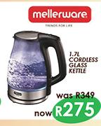 Mellerware 1.7Ltr Cordless Glass Kettle