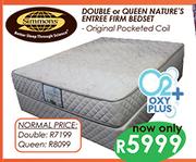 Simmons Double Or Queen nature's Entire Firm Bedset-Each