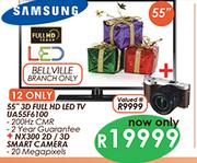 Samsung 55" 3G Full HD LED TV(UA55F6100) Plus NX300 2D/3D Smart Camera