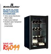 Kelvinator Black Glass Wine Cooler (KL150WCBS)-Each