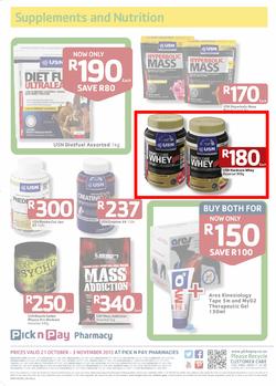 Pick N Pay Pharmacy : Supplements and Nutrition (21 Oct - 3 Nov 2013), page 1