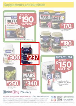Pick N Pay Pharmacy : Supplements and Nutrition (21 Oct - 3 Nov 2013), page 1