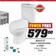 Build it Toilet Washdown 4 Piece 76.5mm White P Trap