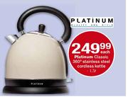 Platinum Classic 360 Stainless Steel Cordless Kettle-1.7ltr
