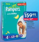 Pampers Active Baby Disposable Nappies Jumbo Pack-Per Pack