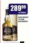 Glen Moray 12 Year Old Whisky-1x750ml