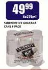 Smirnoff Ice Guarana Cans & Pack-6x275ml